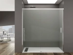 Paroi de douche coulissante, L. 95 à 200 cm, Hauteur 195 cm, STOCK DISPONIBLE, verre de sécurité et traité anti-calcaire, finition argent brillant. livraison offerte et rapide.